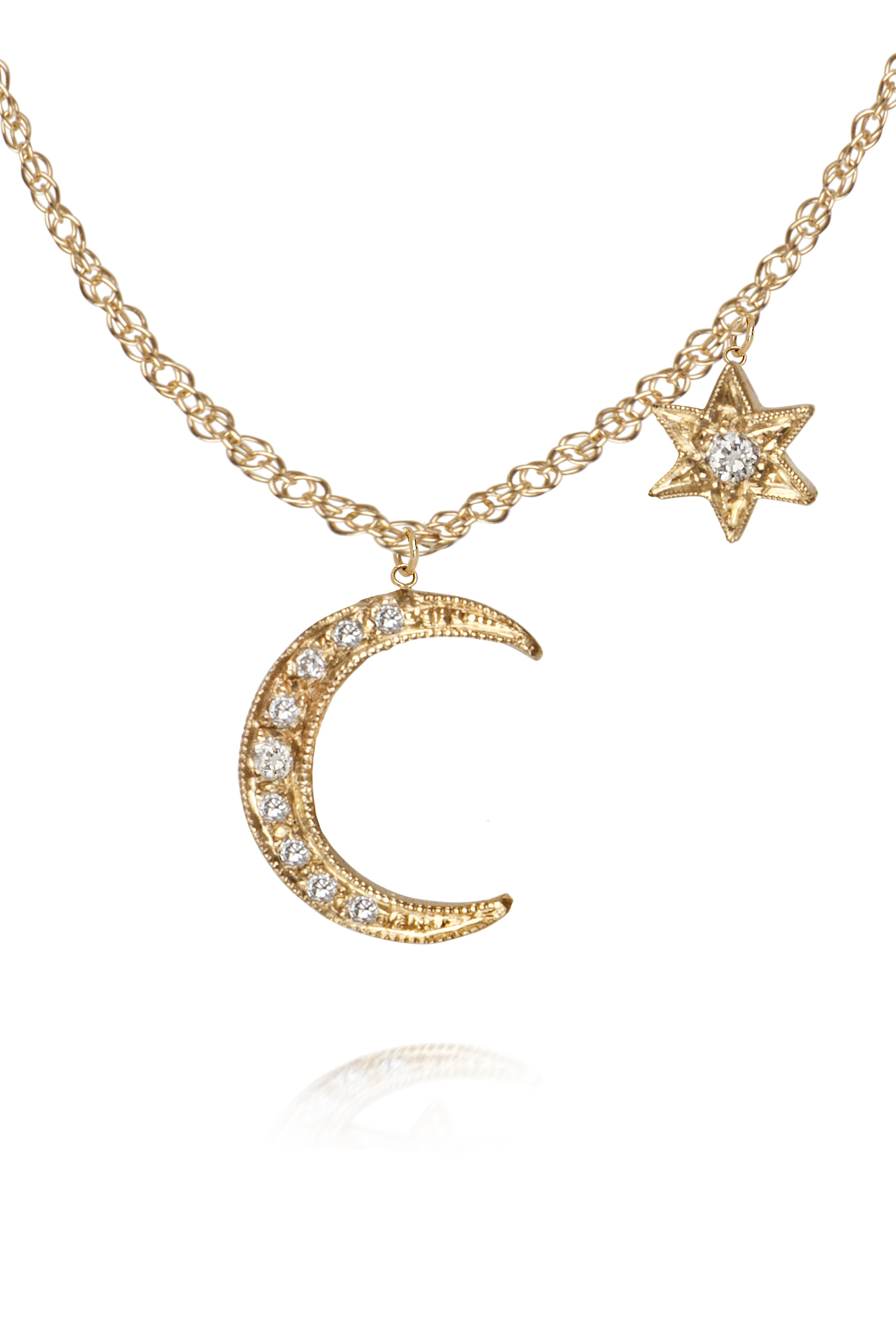 Moon and Star Necklace