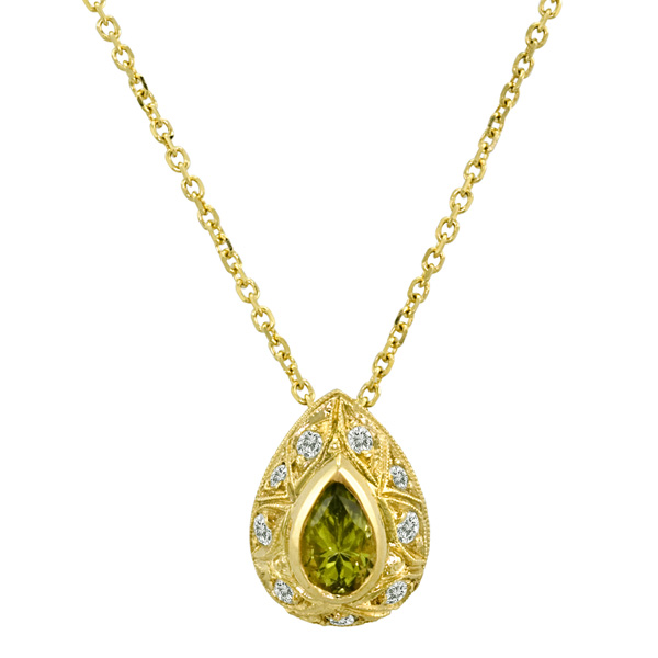 Gold Peridot Necklace