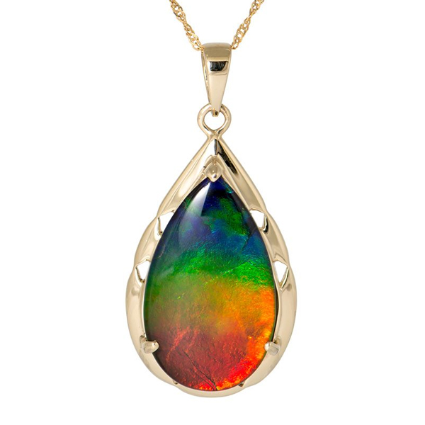 Ammolite Teardrop Necklace