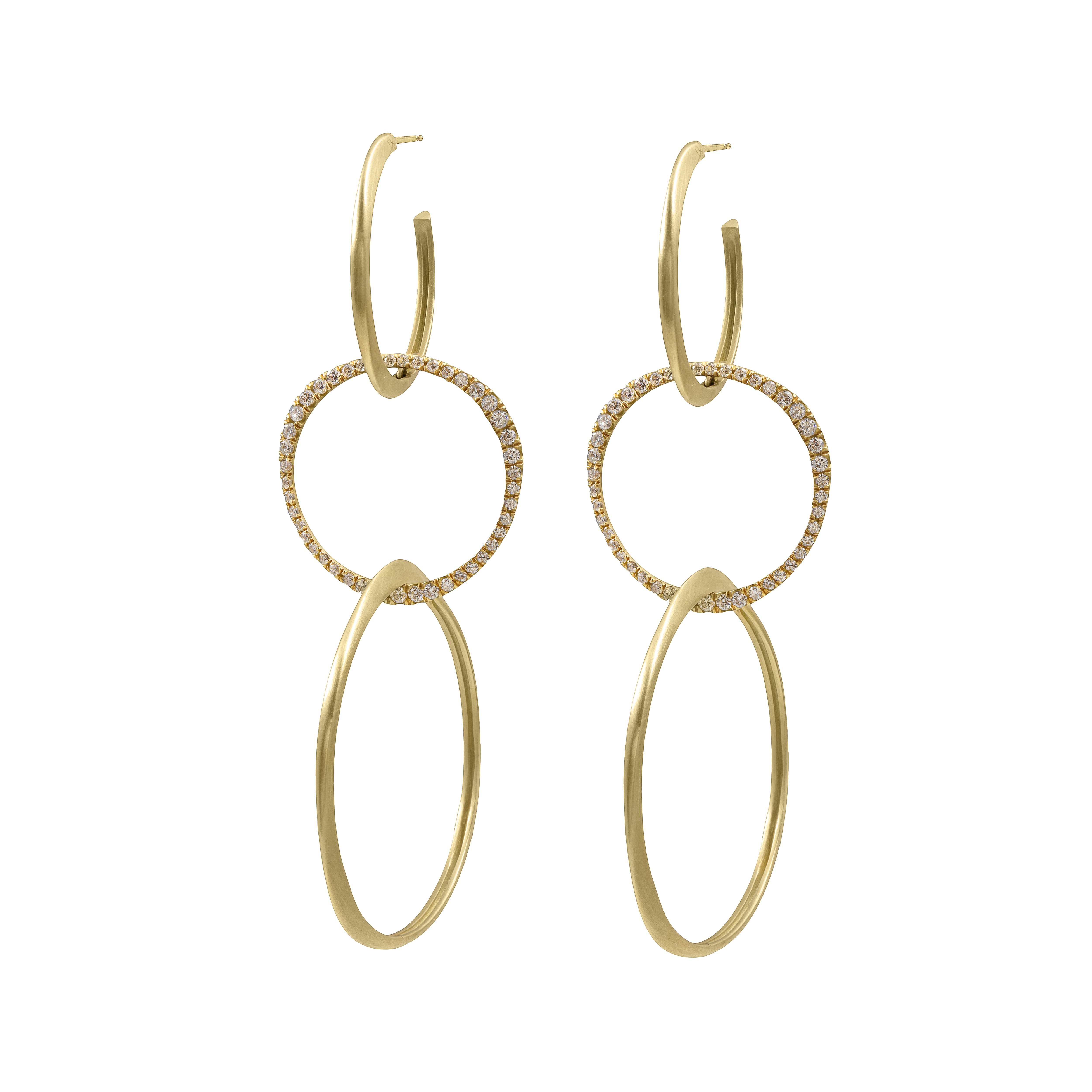 Triple Hoop Drop Earrings