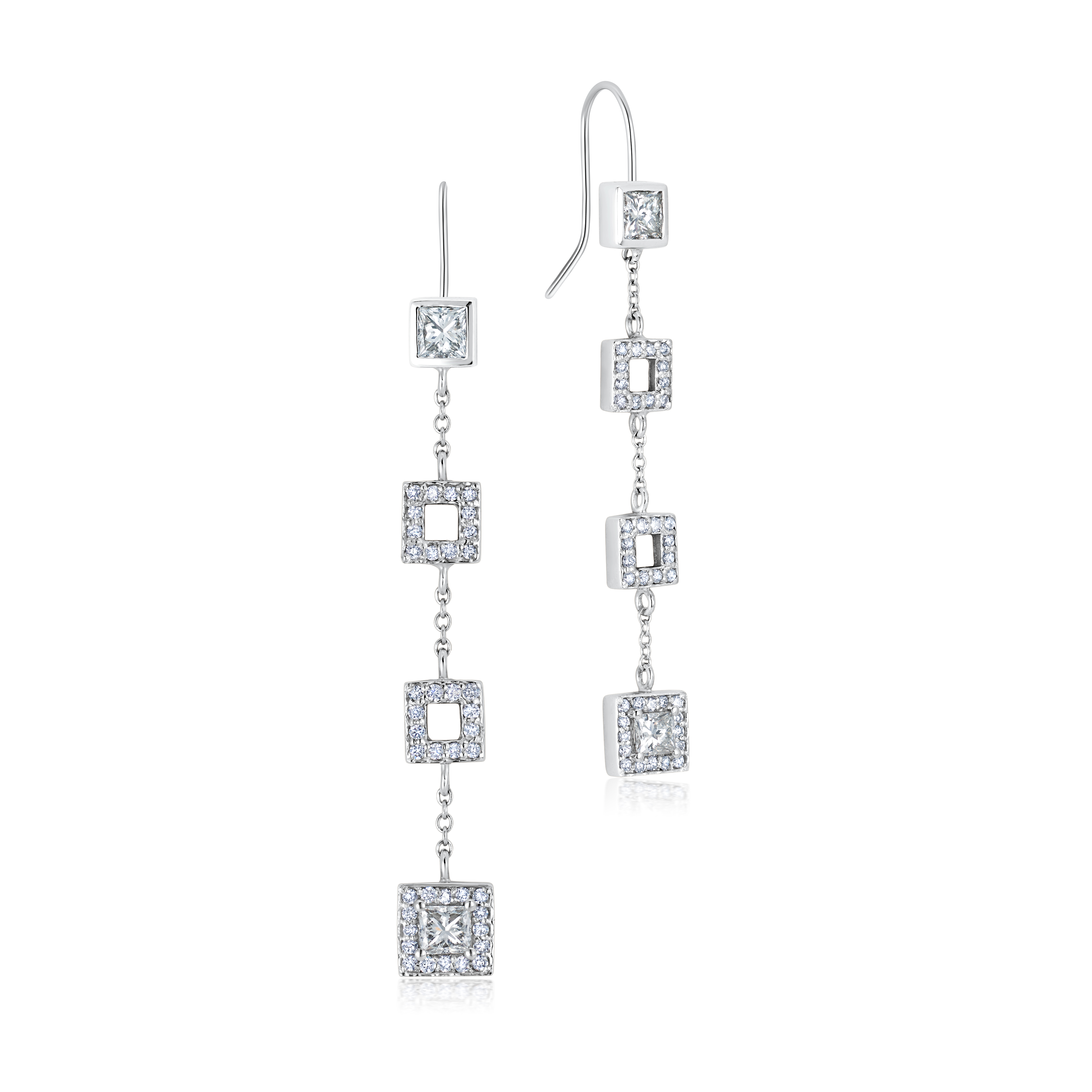 Frosted Ice Triple Drop Earrings