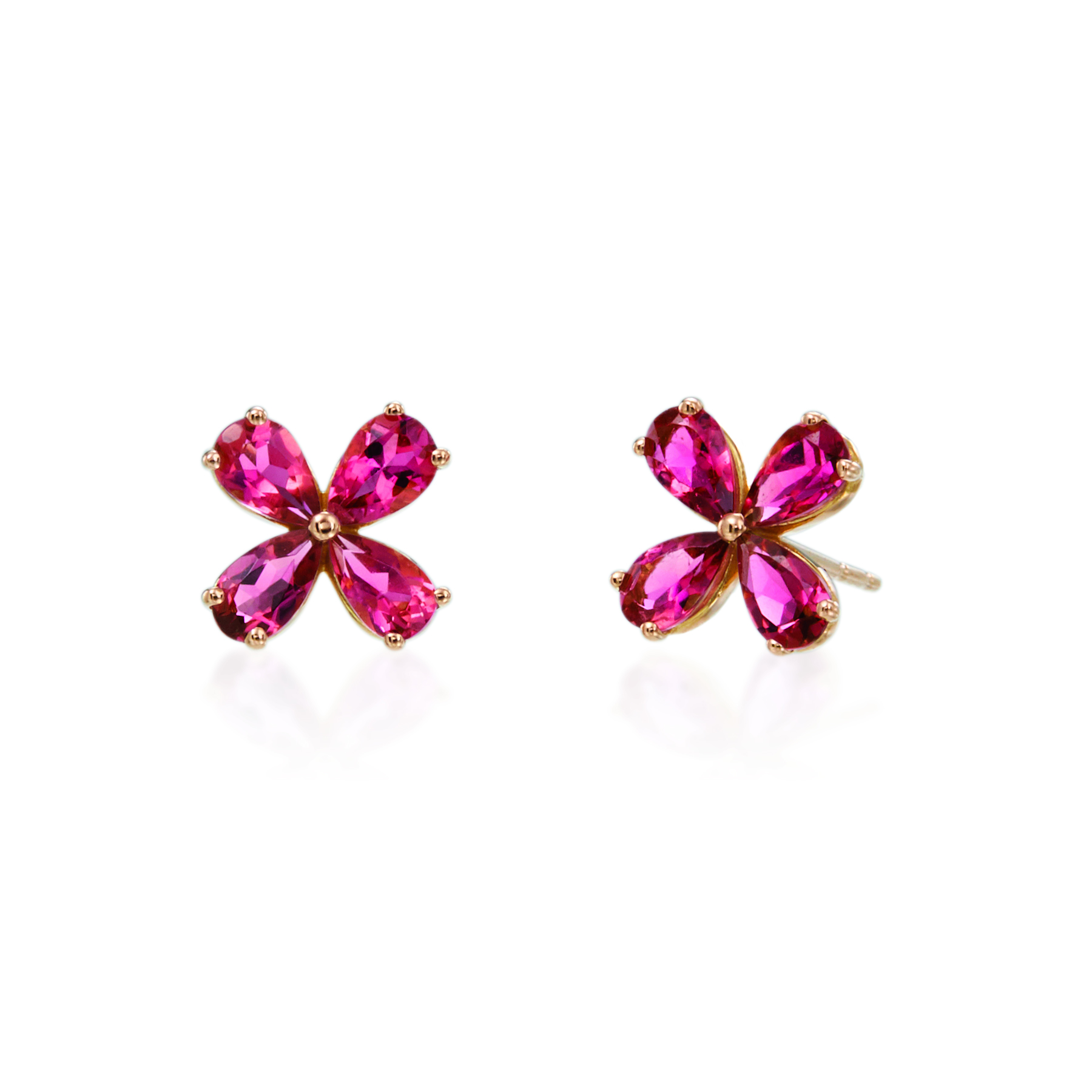 Pink Tourmaline Studs