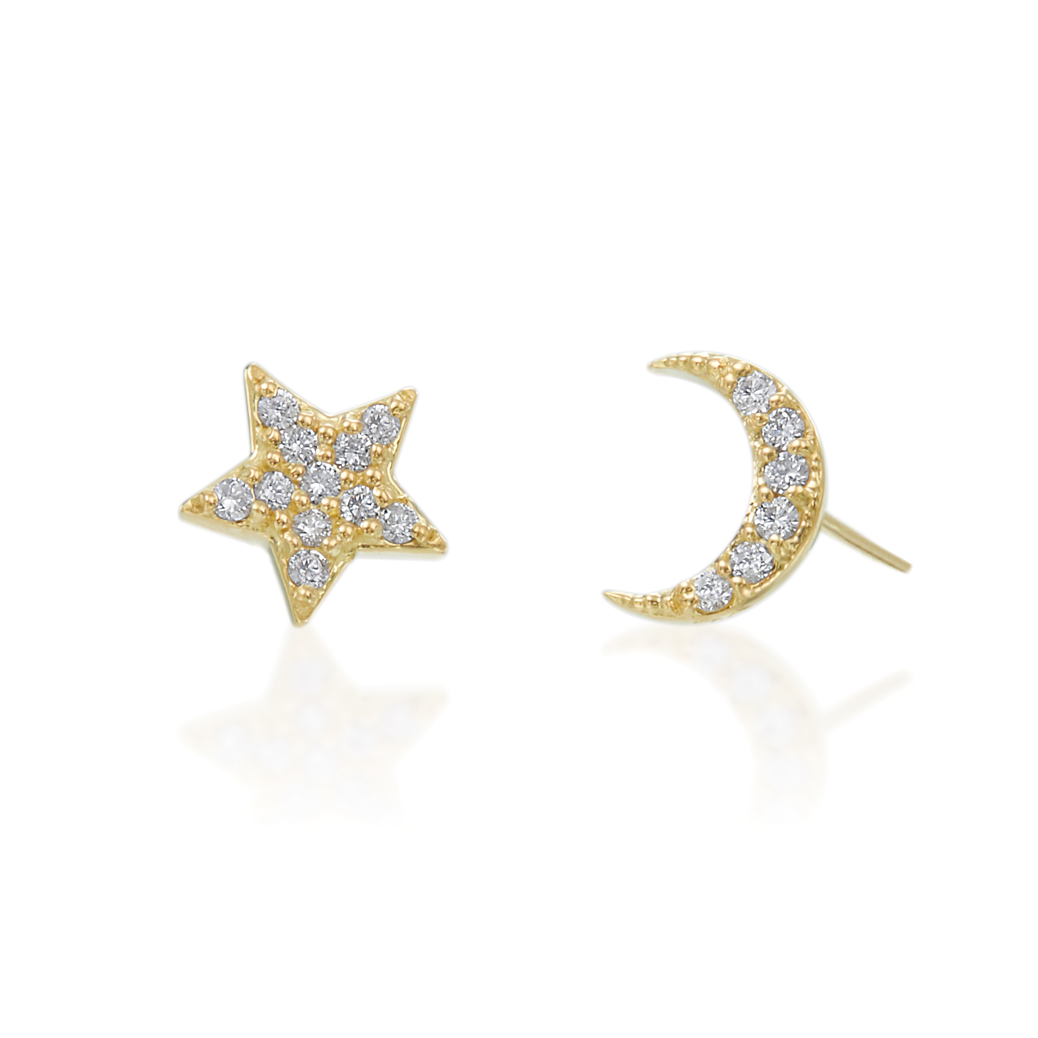 Star and Moon Studs