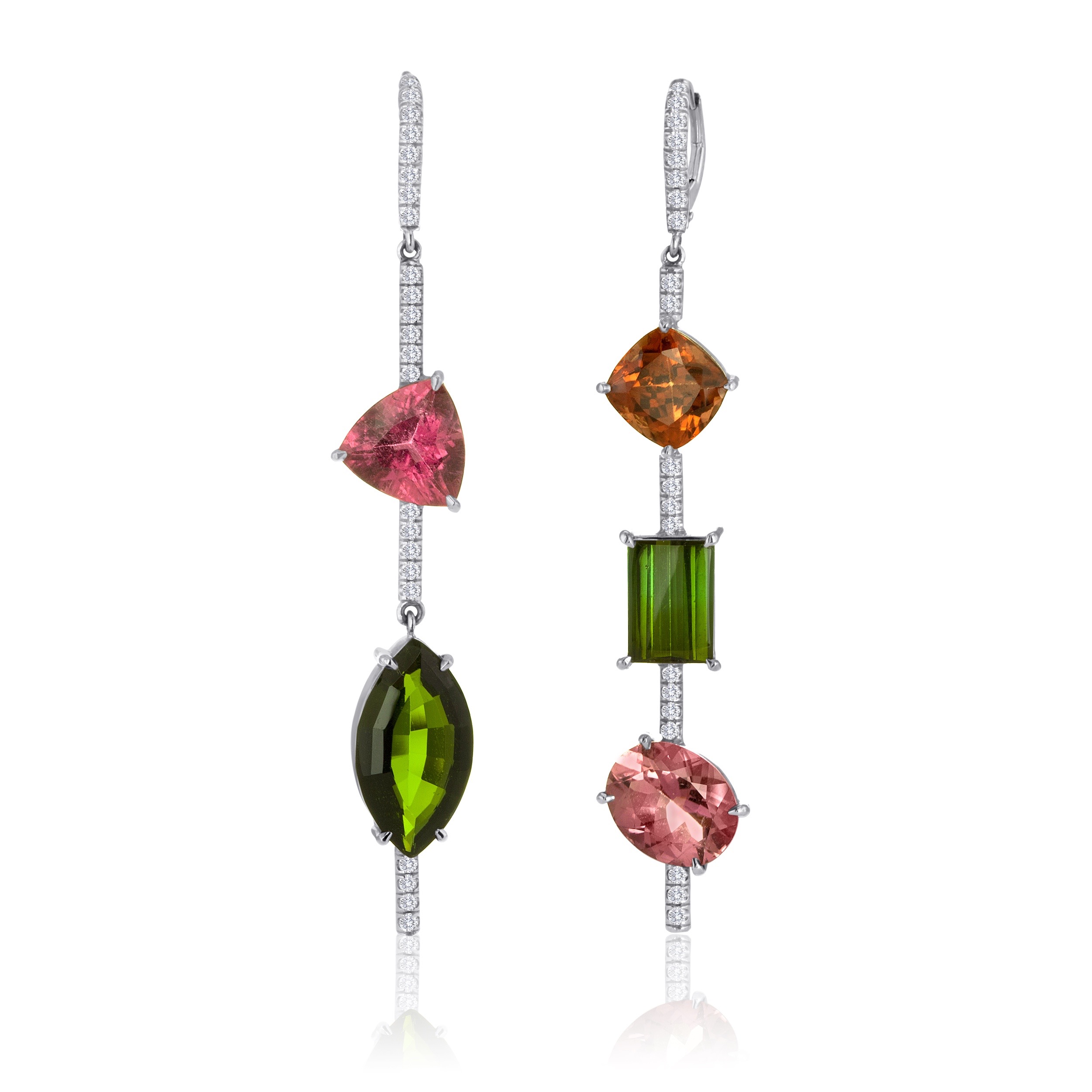 Tourmaline and Diamond Earrings